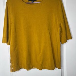 Ann Taylor Yellow Boxy 3/4 Sleeve Blouse